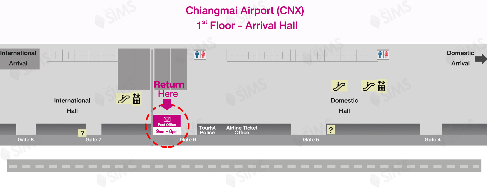 Thailand ThaiSims Pocket WiFi - CNX Airport-Return